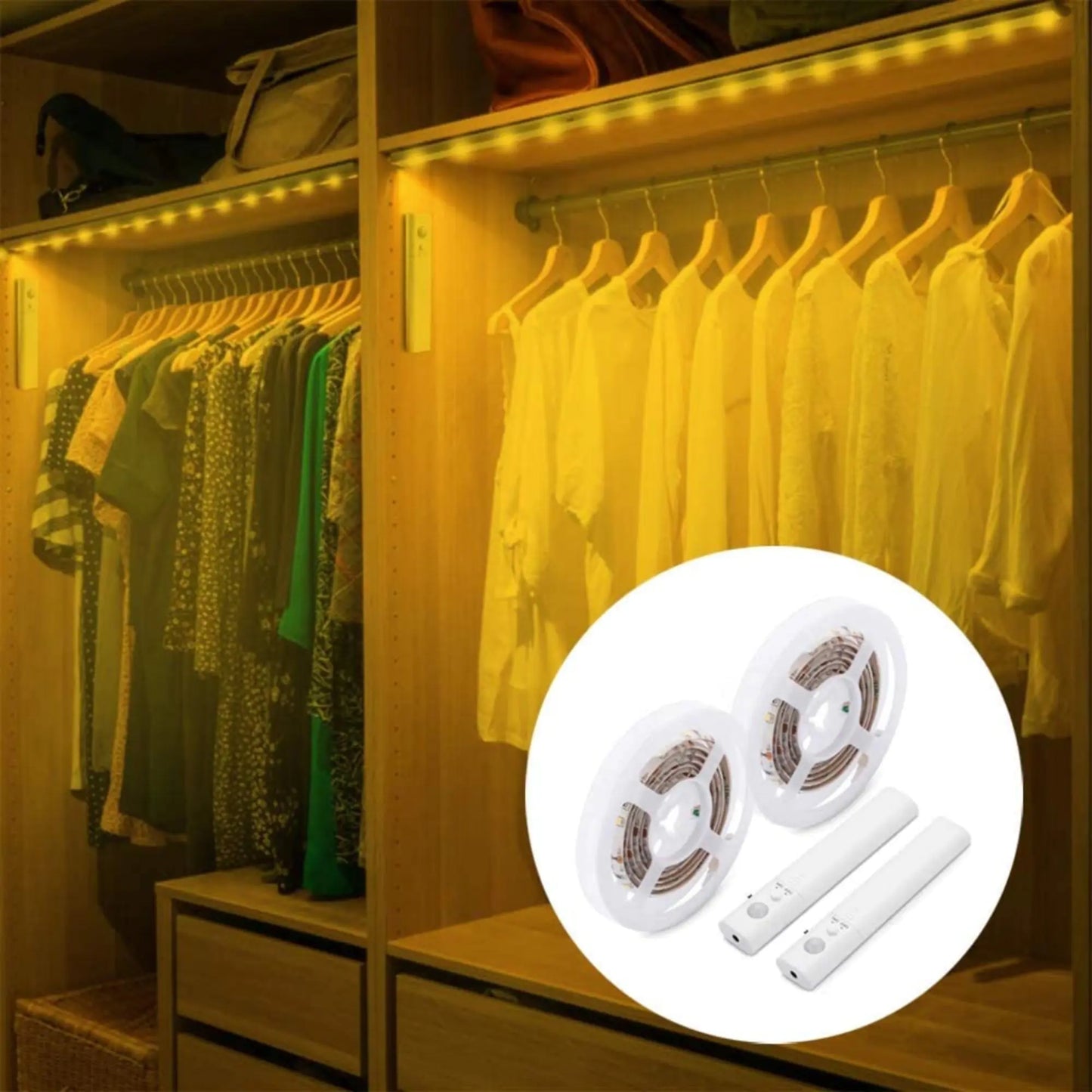 Motion-Activated LED Strip for Stairs 6.5ft