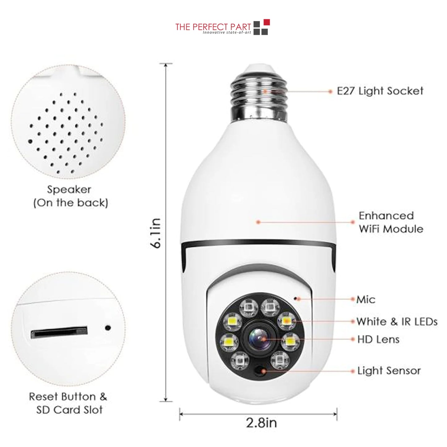 360° Wi-Fi Smart Light Bulb Security Cam