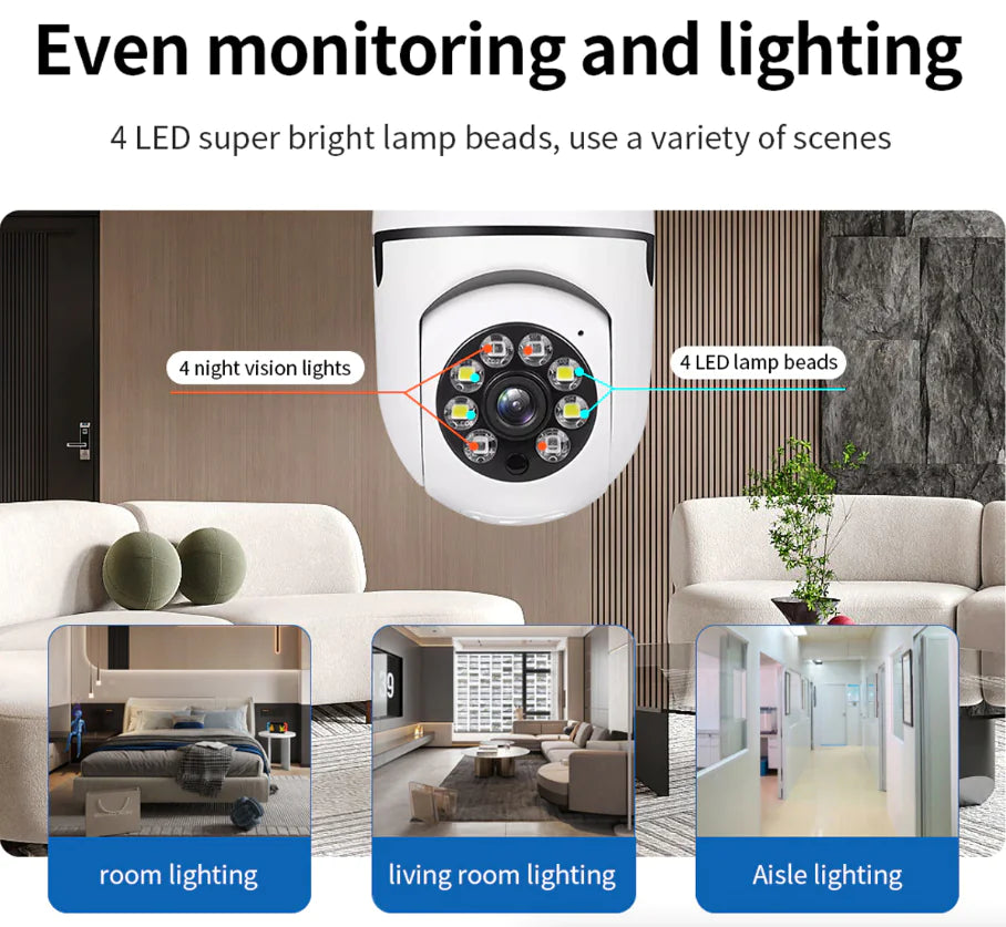 360° Wi-Fi Smart Light Bulb Security Cam