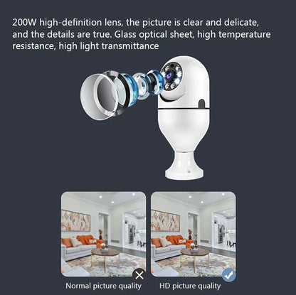 360° Wi-Fi Smart Light Bulb Security Cam 